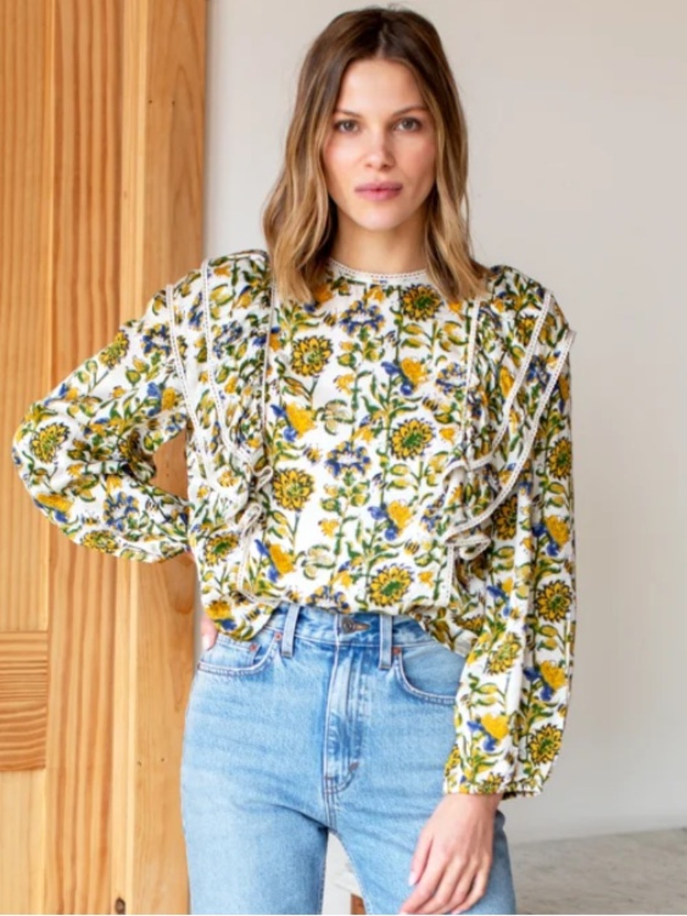 Emerson Fry Filipa Blouse - Meadow Rue Satin Top Size S
T